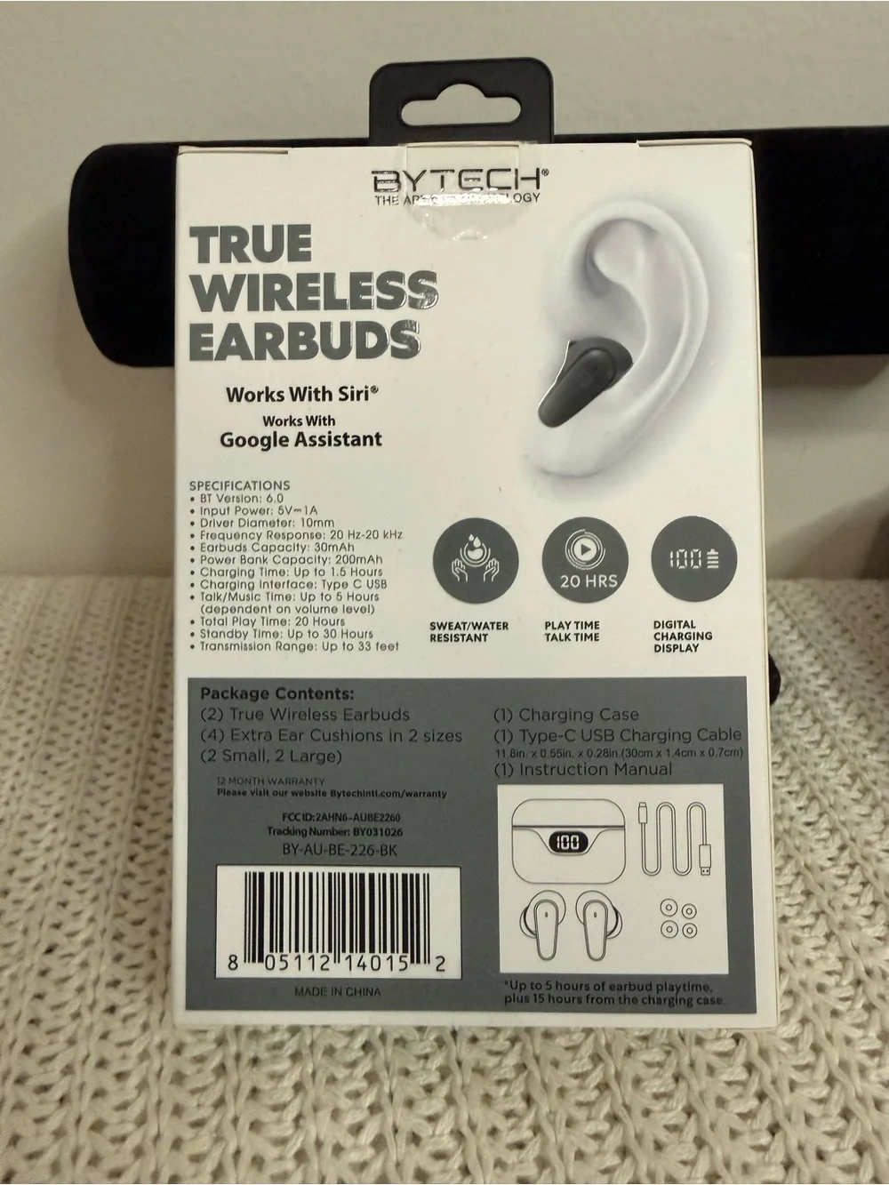 NWT ByTech True Wireless Earbuds - Black